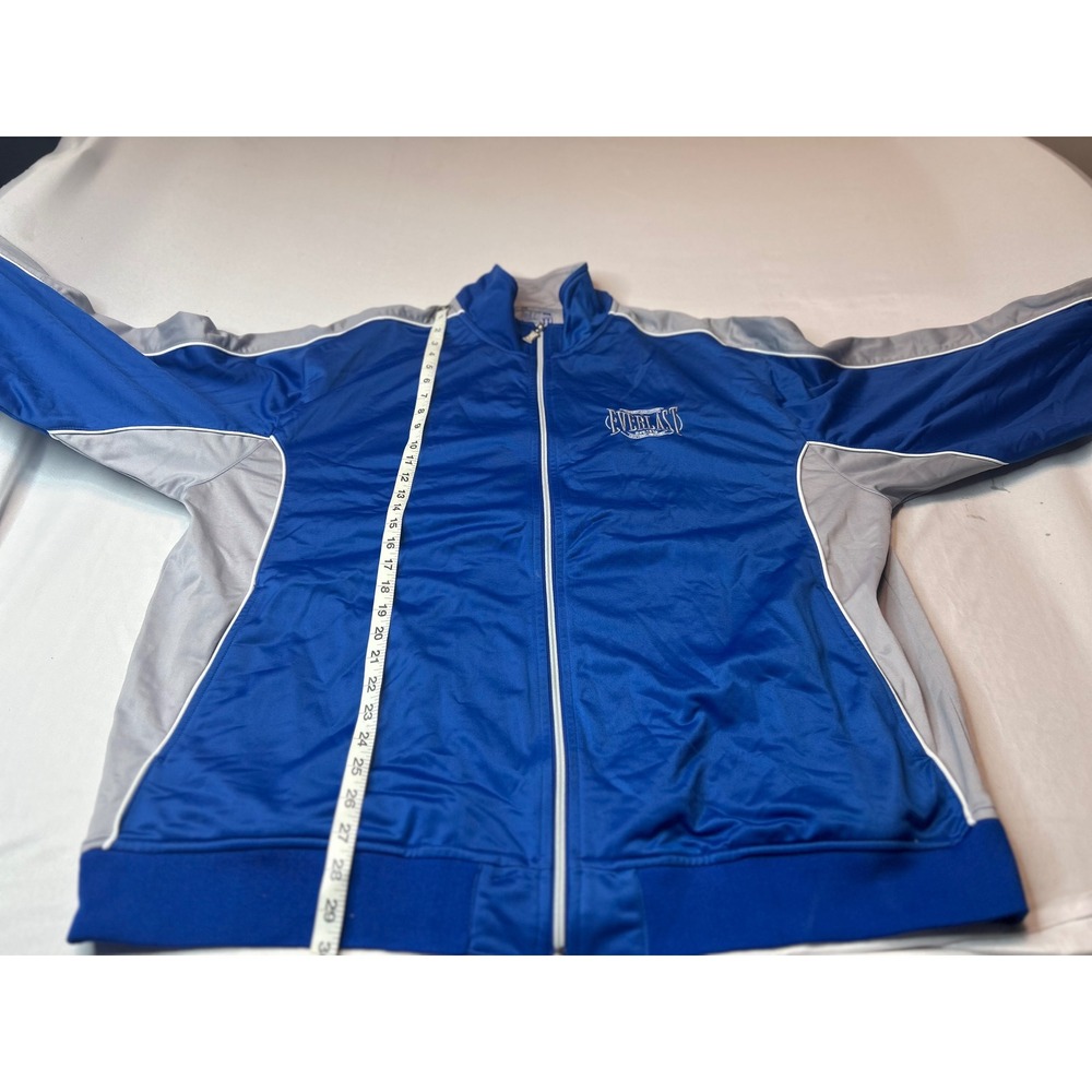 Everlast Mens XXL Blue Elite Boxing Academy Full Zip Track Jacket Grey Trim